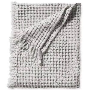 NWT Serena & Lily Beachcomber Cotten Throw   Blanket, Fog 50x70